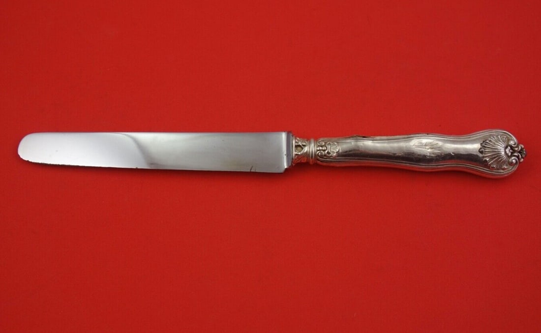 French Sterling Silver Dinner Knife with Split Handle 9 3/4": French Sterling Silver Dinner Knife with Split Handle 9 3/4" This elegant dinner knife features a stunning split handle design, crafted in the classic French Sterling pattern. Made of high-quality ste