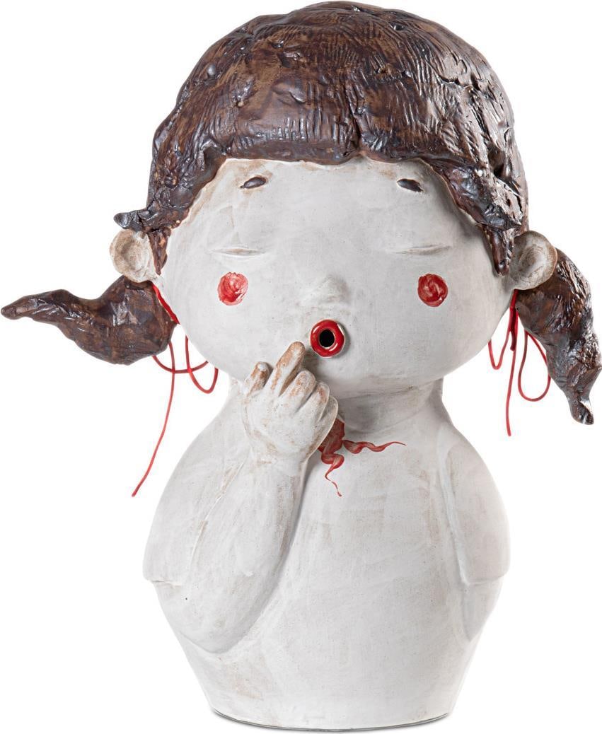 Currey Expressive Xiang Yang Porcelain Art Figurative Decor 16.12H 14.25W 9.50D (1 of 3)