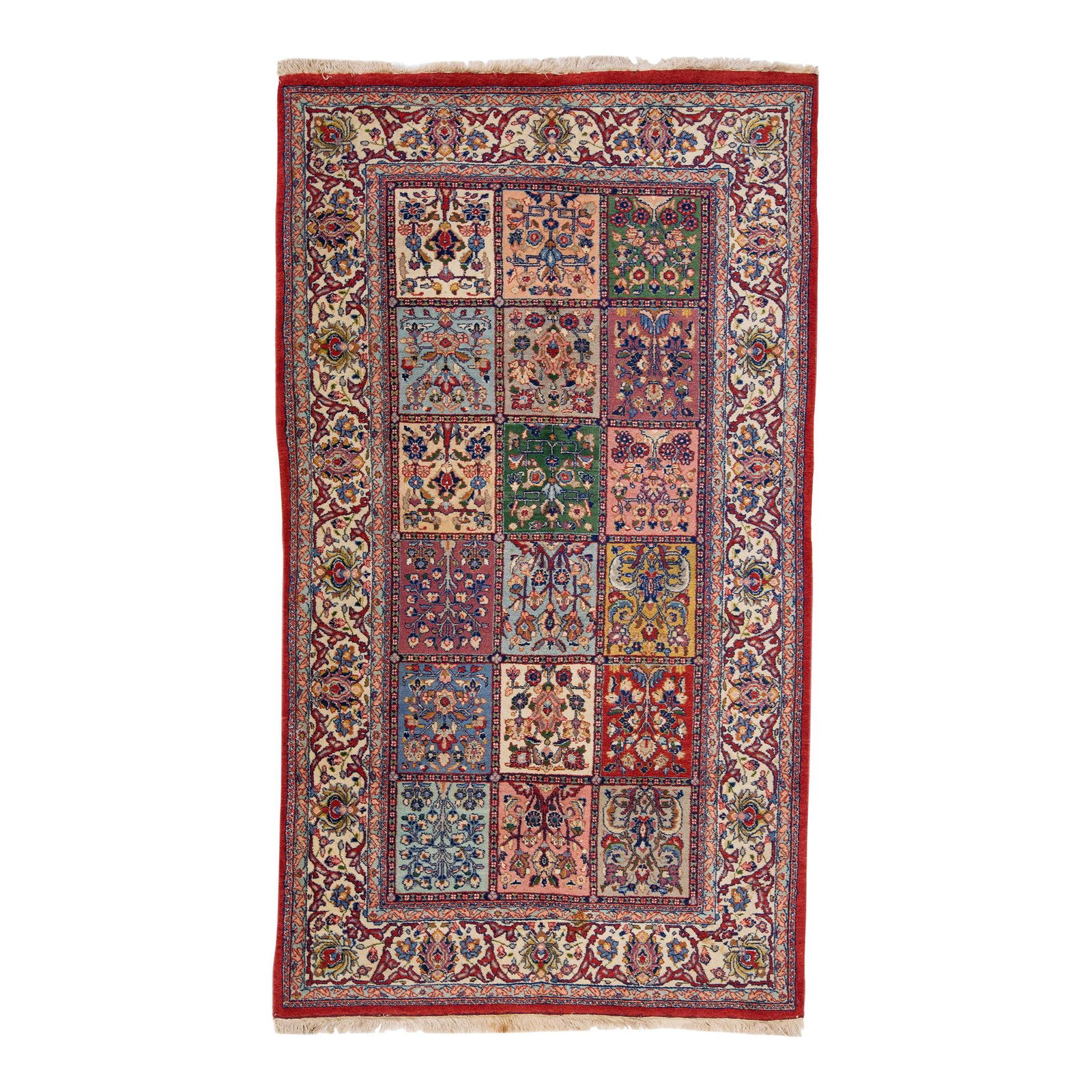 1920s Antique Bakhtiari Wool Rug Multicolor Allover Design 4'8 x 8'4 (1 of 7)