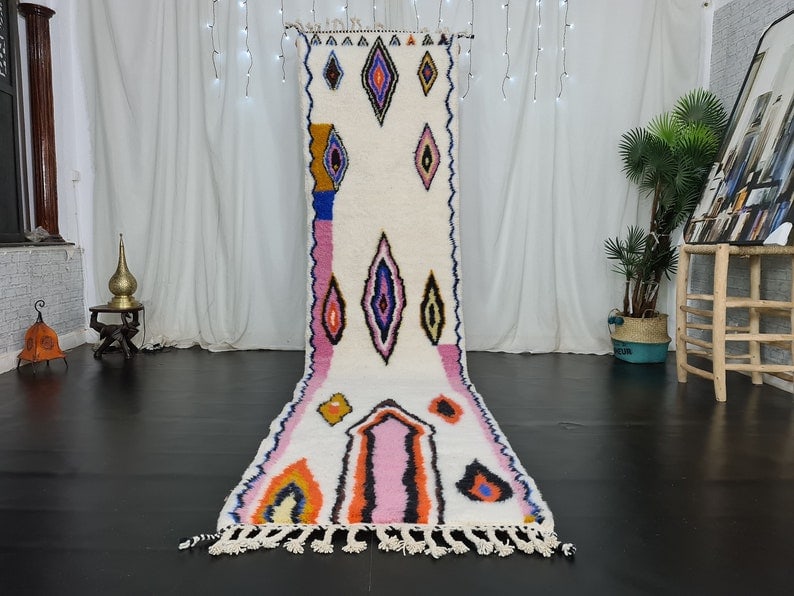 Authentic Handmade Moroccan Berber Runner Rug 2 x 10 Feet: Authentic Handmade Moroccan Berber Runner Rug 2 x 10 Feet Enhance your space with this Lovely Authentic Soft Colorful Handmade Moroccan Berber Runner Rug. Expertly handwoven in the Middle Atlas Mounta