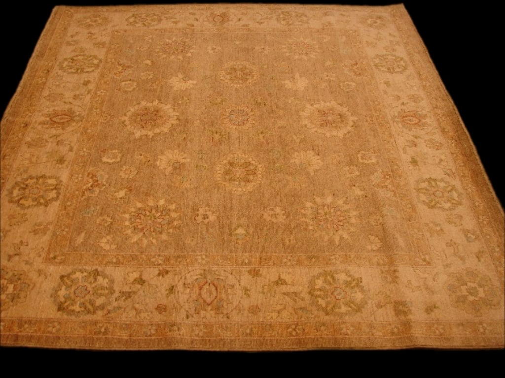 5.5 x 5.11 Neutral Sage Handwoven Chobi Peshawar Area Rug (1 of 6)