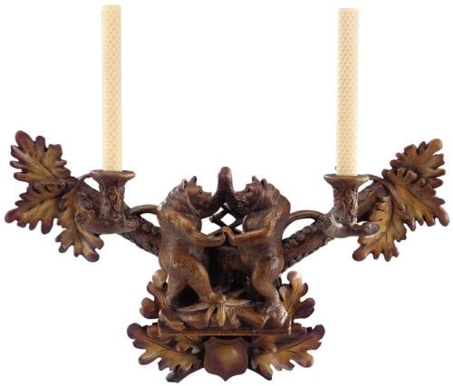 Lodge Style Dancing Bears Candle Sconce Rustic Decor: Lodge Style Dancing Bears Candle Sconce Rustic Decor Enhance your living space with this Rustic Dancing Bears Candle Sconce, a perfect blend of charm and craftsmanship. Hand-cast and hand-painted, thi