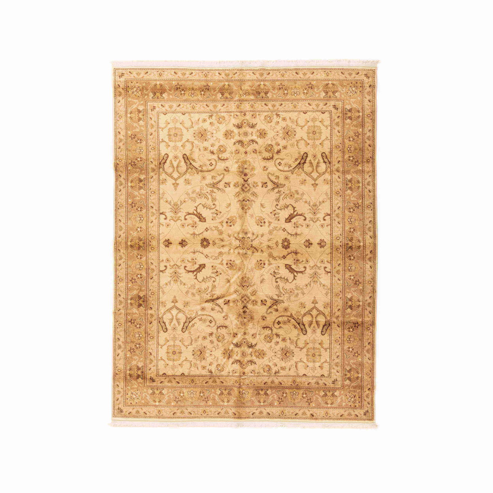 Authentic Handmade Usak Wool Carpet Double Knots 79.5 x 107.1 Inches: Authentic Handmade Usak Wool Carpet Double Knots 79.5 x 107.1 Inches This authentic handmade Usak carpet showcases exquisite craftsmanship with a wool on wool composition, ensuring durability and comf