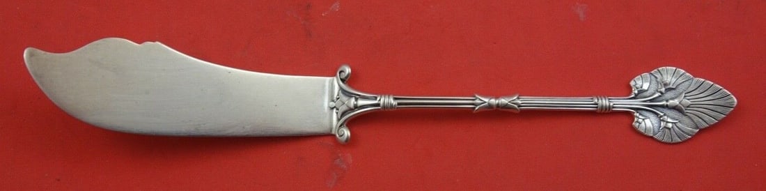 Gorham Lotus Sterling Silver Master Butter Knife 7 1/4" Monogrammed: Gorham Lotus Sterling Silver Master Butter Knife 7 1/4" Monogrammed This exquisite Master Butter Knife features a flat handle design in the elegant Lotus pattern by Gorham. Crafted from high-quality s