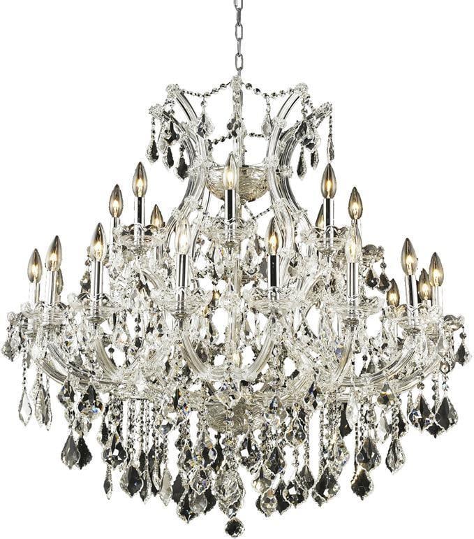 Elegant Lighting Maria Theresa 24-Light Bowl Chandelier in Chrome Crystal: Elegant Lighting Maria Theresa 24-Light Bowl Chandelier in Chrome Crystal Illuminate your space with this stunning bowl chandelier from the Maria Theresa Collection. This exquisite piece features a vi