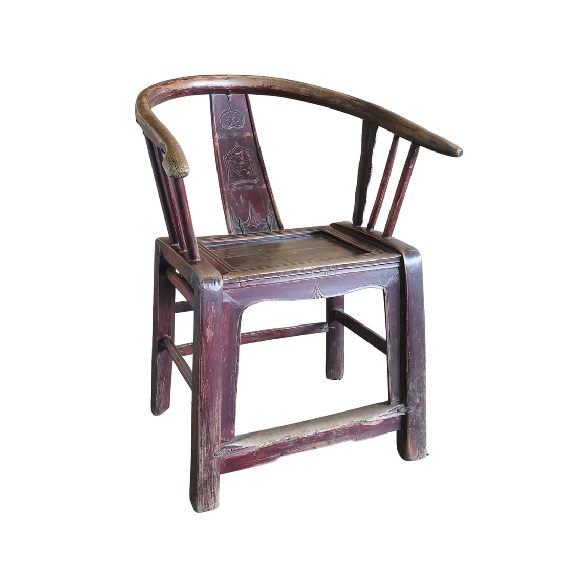 Asian Antique Style Elm Chair with Original Waxed Finish (1 of 1)