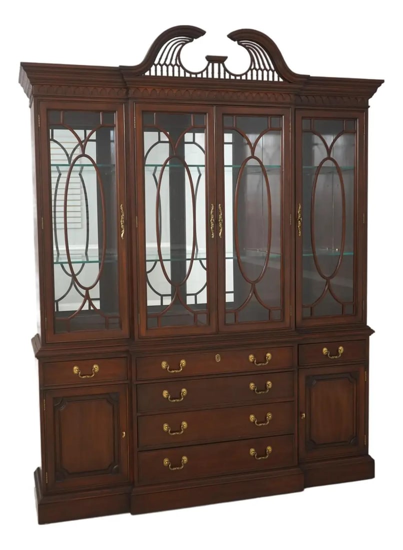 Mahogany Breakfront China Cabinet With Four Doors by Harden (1 of 10)
