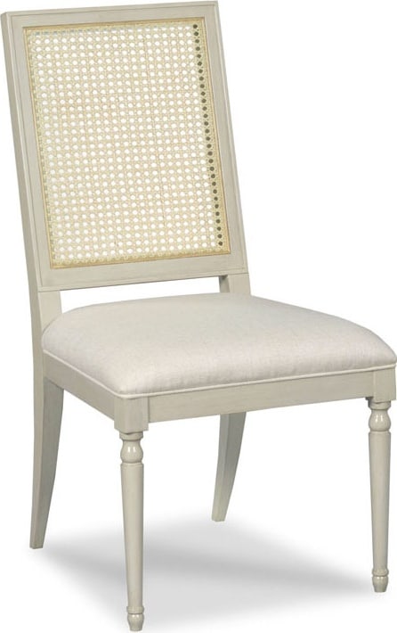 Woodbridge Collette Graystone Dining Chair Cane Back 18th C French Style: Woodbridge Collette Graystone Dining Chair Cane Back 18th C French Style Introducing the Collette Graystone Dining Chair, a charming addition to your dining space that combines vintage aesthetics with