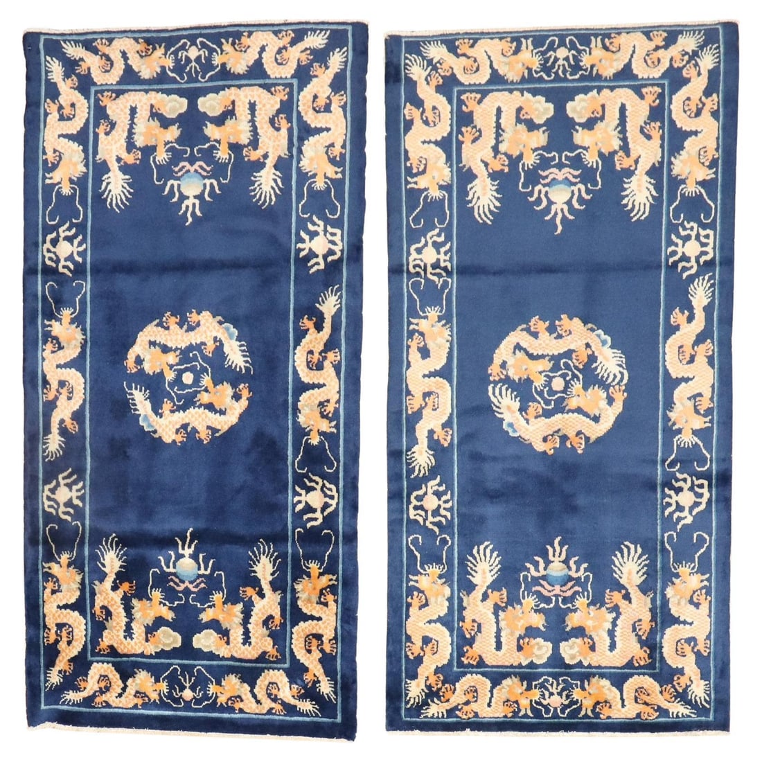 Elegant Set of 2 Vintage Chinese Hand-Knotted Wool Rugs (1 of 12)