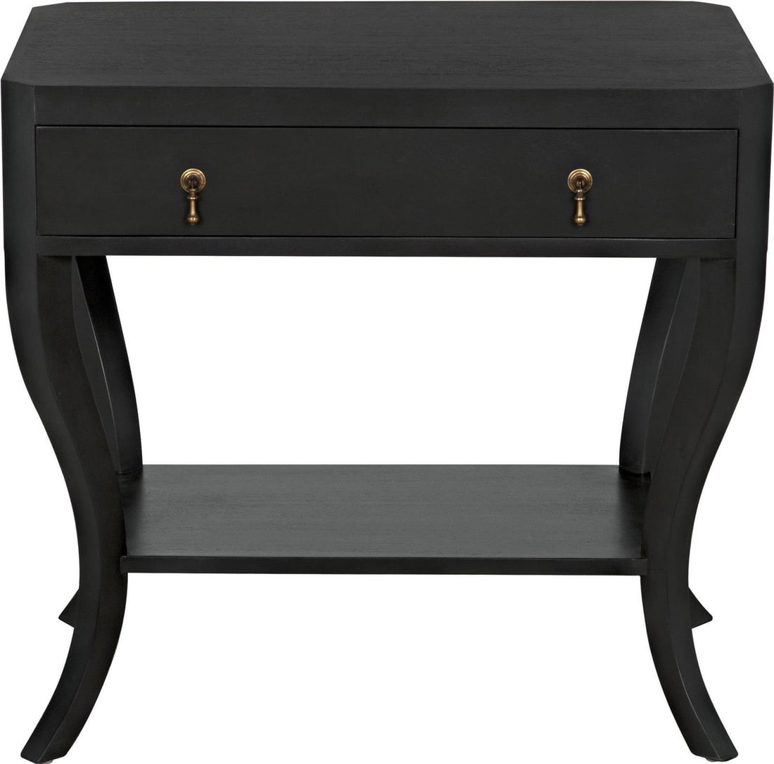 Georgian Style Weldon Side Table with Brass Pulls by Noir: Georgian Style Weldon Side Table with Brass Pulls by Noir Elevate your living space with the Traditional Weldon Side Table, a stunning piece that combines classic design with modern functionality. Thi
