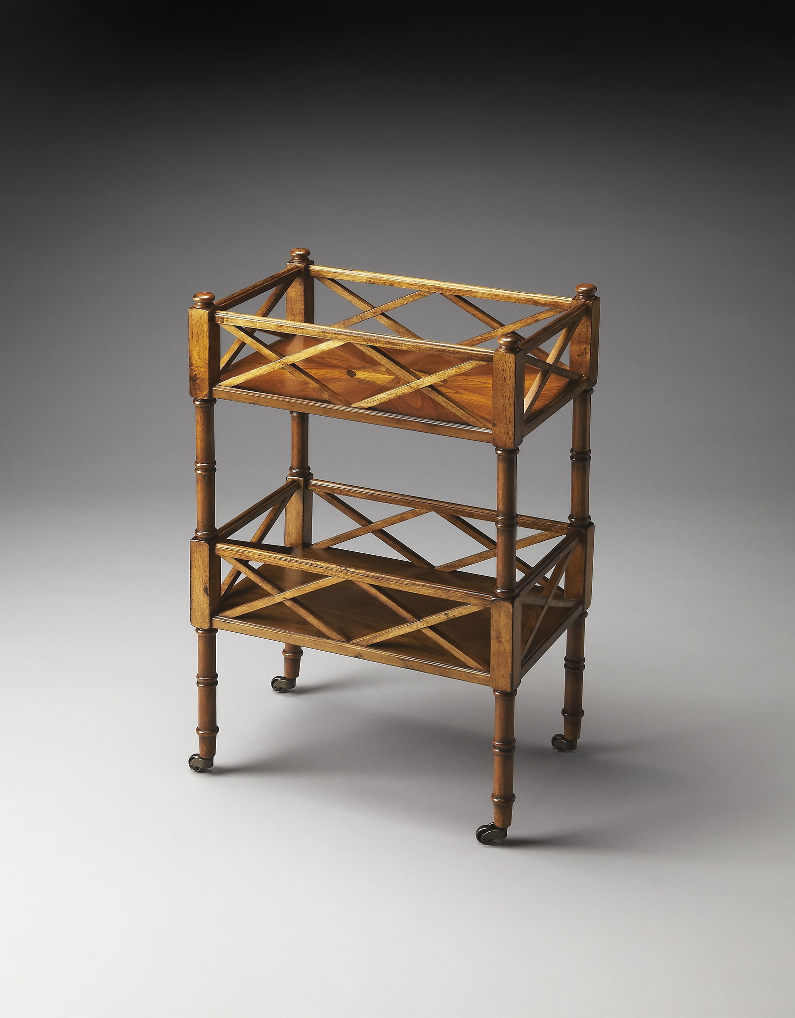 Butler Olive Ash Bar Cart English Traditional Style with Casters: Butler Olive Ash Bar Cart English Traditional Style with Casters Introducing a beautifully crafted Traditional Bar Cart, designed in an elegant English traditional style. This bar cart showcases a stu