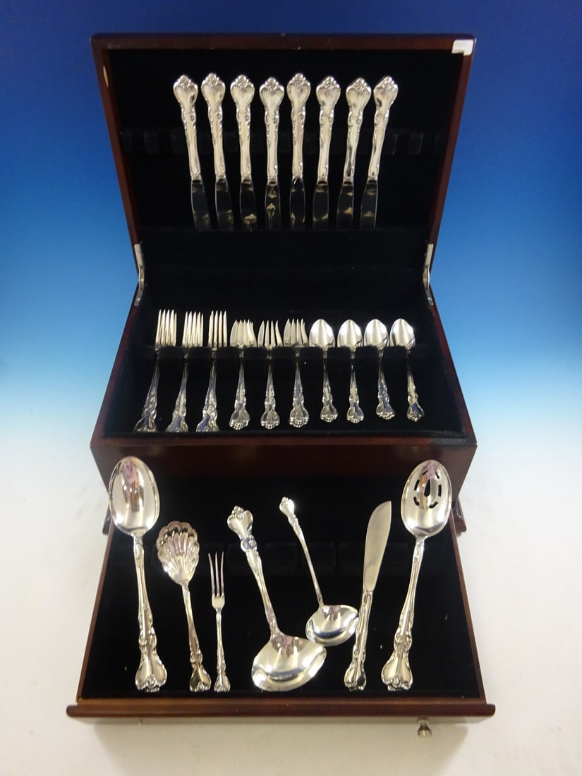 Reed and Barton Savannah Sterling Silver Flatware Set for 8 39 Pieces with Storage Chest (1 of 9)