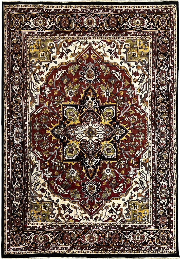 12' x 15.10' New Heriz Handmade Wool Area Rug India: 12' x 15.10' New Heriz Handmade Wool Area Rug India Free continental US Shipping Discover the exquisite craftsmanship of this 12' x 16' New Heriz Rug, meticulously handmade in India. This magnificent