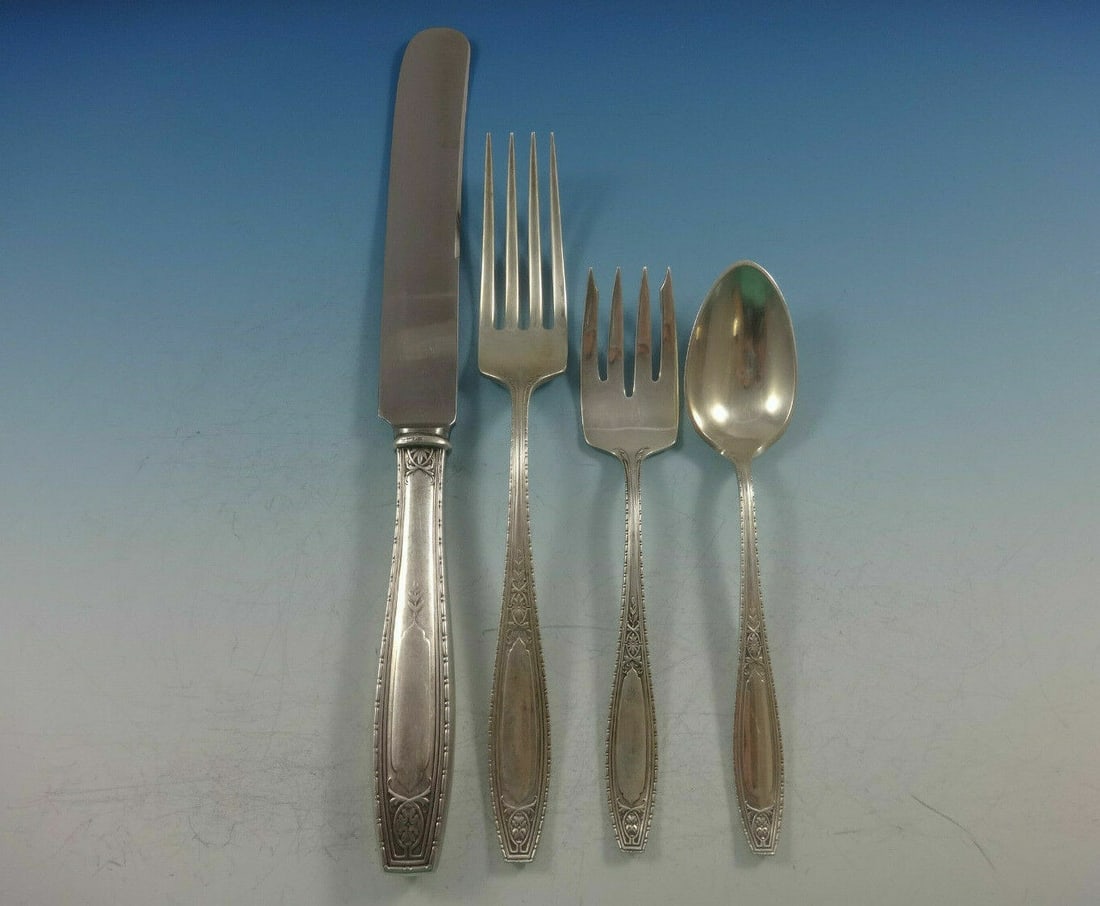 Wallace Juliet Sterling Silver 4-Pc Place Setting: Wallace Juliet Sterling Silver 4-Pc Place Setting This exquisite 4-piece place setting from the Juliet pattern by Wallace is crafted from high-quality sterling silver. Each piece has been professional