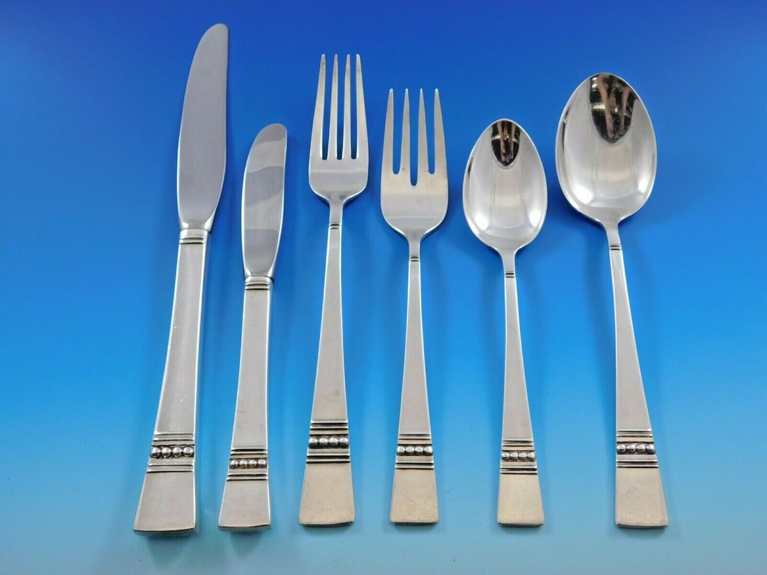 Reed and Barton Diadem Sterling Silver Flatware Set 79 Pieces for 12 with Storage Chest: Reed and Barton Diadem Sterling Silver Flatware Set 79 Pieces for 12 with Storage Chest Discover the elegance of the Diadem flatware set by Reed and Barton, a stunning collection crafted from high-qua