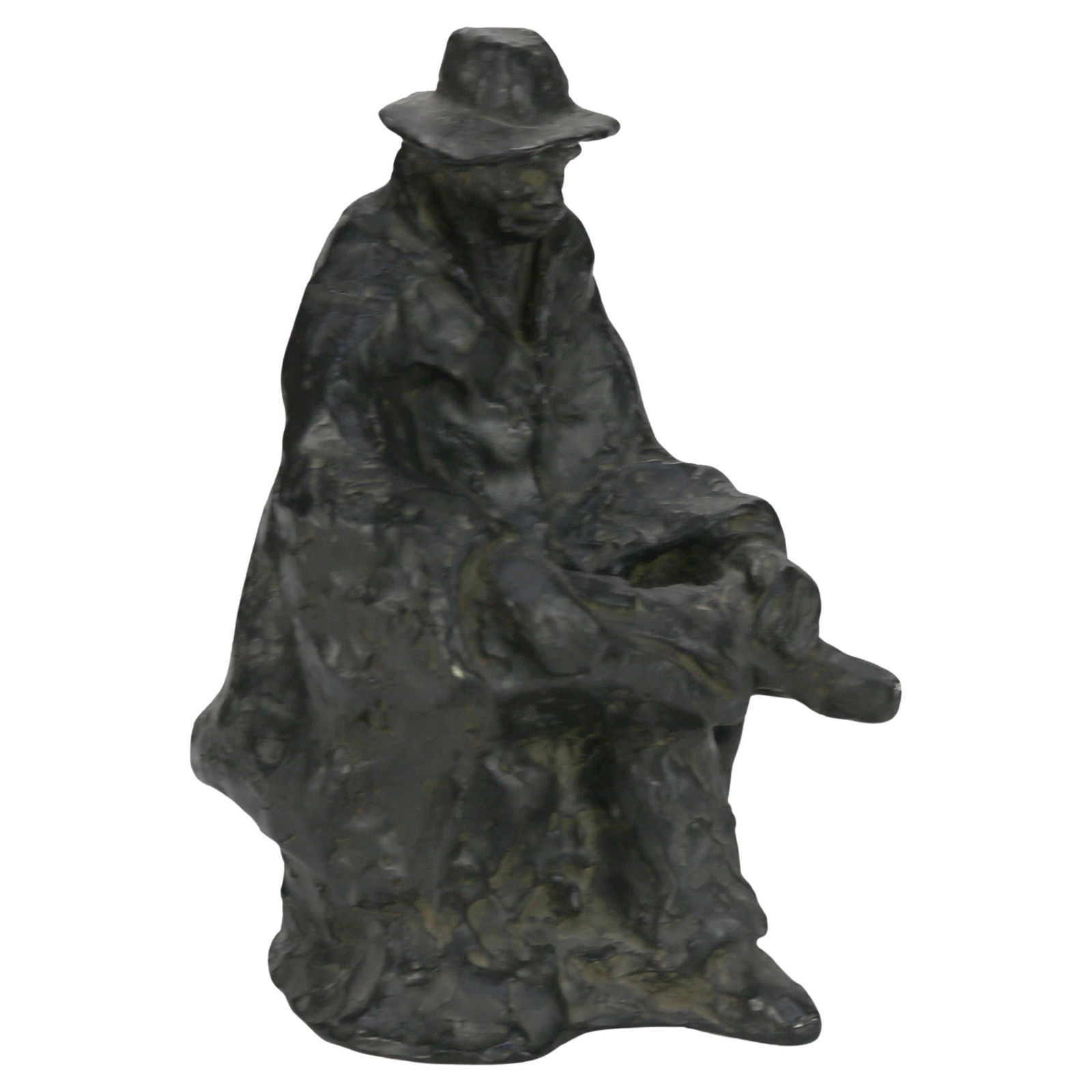 Petronzio Antique Bronze Sculpture The Sittin' Man C1930 Signed: Petronzio Antique Bronze Sculpture The Sittin' Man C1930 Signed Introducing 'The Sittin' Man,' a stunning antique bronze sculpture created by artist Petronzio circa 1930. This exquisite piece features