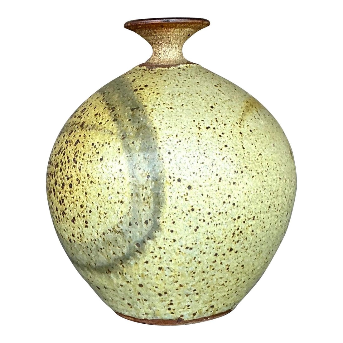 Vintage Boho Studio Pottery Vase with Earthy Speckled Glaze (1 of 6)