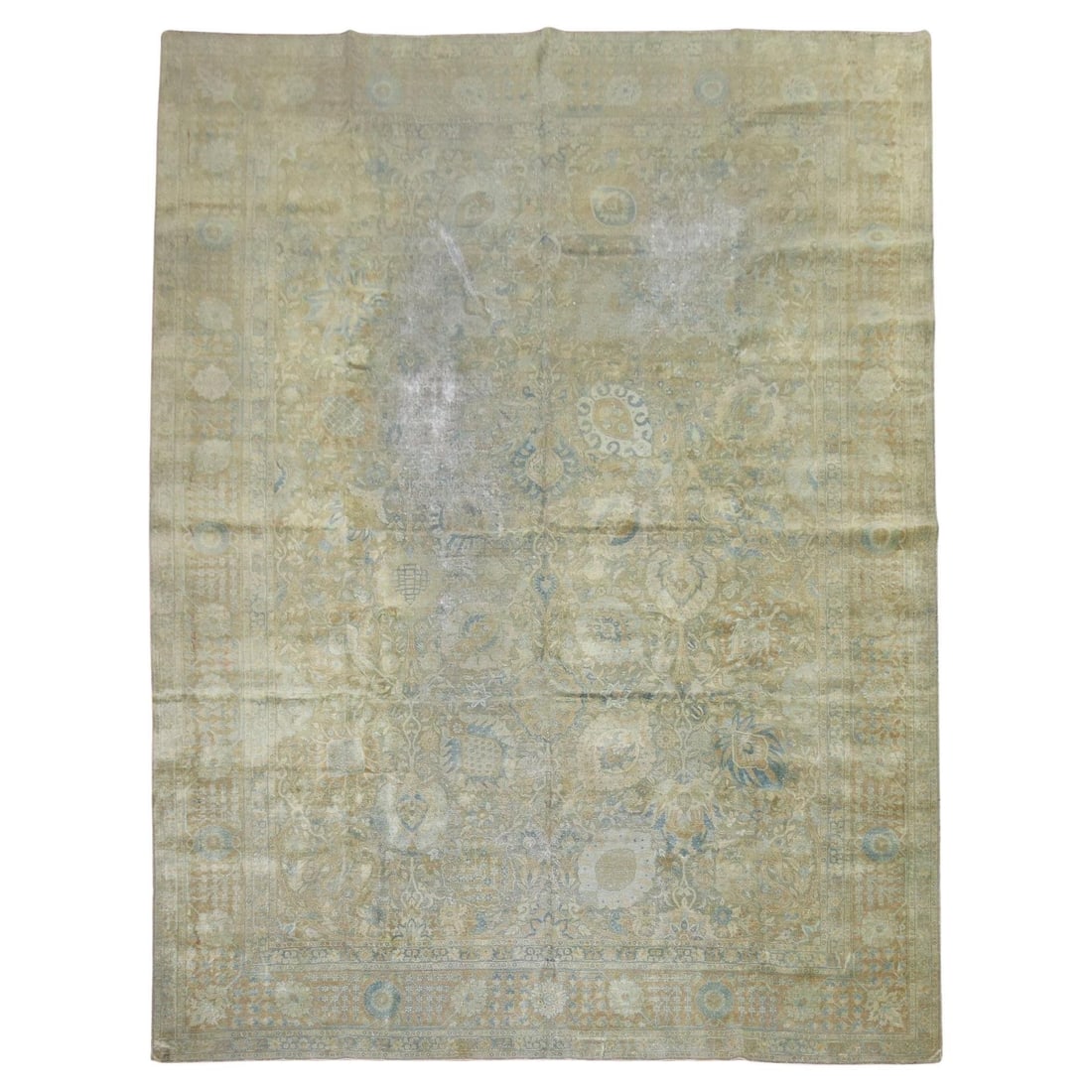 Antique Persian Tabriz 10'3 x 13'2 Hand-Woven Wool Rug: Antique Persian Tabriz 10'3 x 13'2 Hand-Woven Wool Rug Discover the beauty of this Antique Persian Tabriz Rug from the Zabihi Collection, a stunning addition to any home. This hand-woven wool rug show