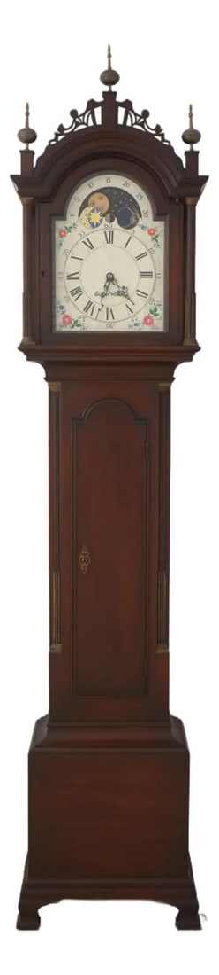 Simon Willard Mahogany Grandfather Clock Federal Style Brass Hardware (1 of 10)