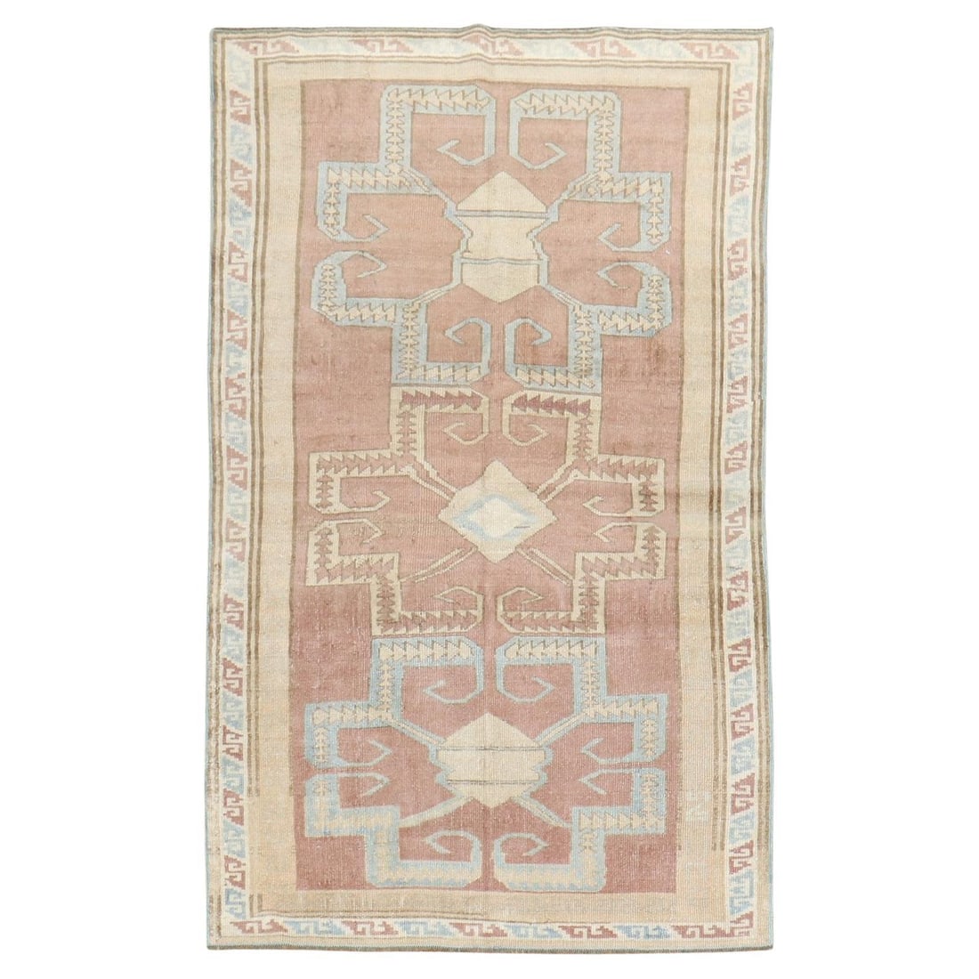 Mauve Wool Hollywood Regency Rug Turkish Mid 20th Century 38 x 57 Inch: Mauve Wool Hollywood Regency Rug Turkish Mid 20th Century 38 x 57 Inch This mid-20th century Turkish Konya scatter rug features a mauve color palette and showcases the Hollywood Regency style. Hand-kn