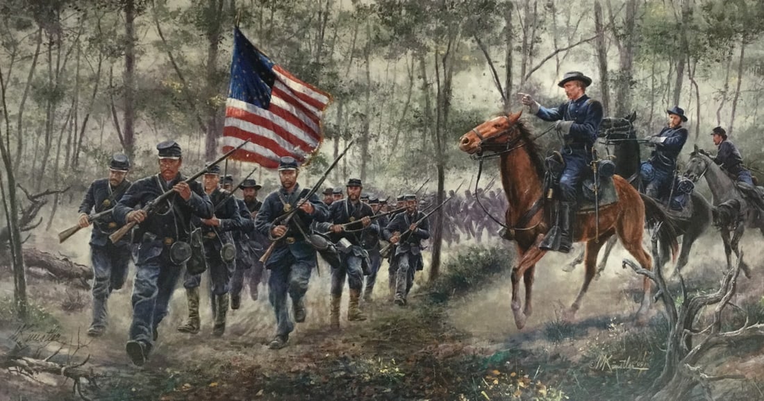 Mort Kunstler Rush To The Summit Limited Edition Signed Print: Mort Kunstler Rush To The Summit Limited Edition Signed Print This stunning limited edition print titled "Rush To The Summit" by renowned artist Mort Kunstler showcases a captivating realism style tha