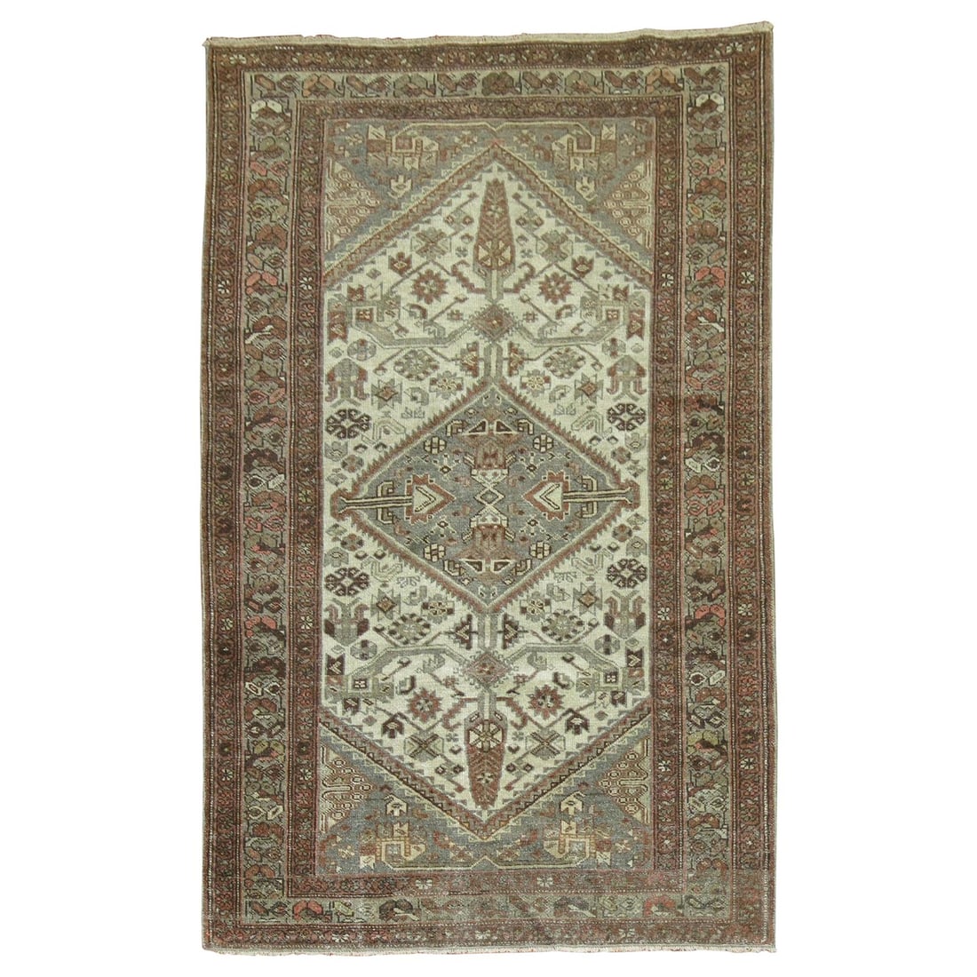 Unique Earth Tone Tribal Persian Malayer Antique Rug 52 x 80 Hand-Woven Wool: Unique Earth Tone Tribal Persian Malayer Antique Rug 52 x 80 Hand-Woven Wool This stunning Earth Tone Persian Malayer Antique Rug features a unique tribal design and is hand-woven from high-quality wo
