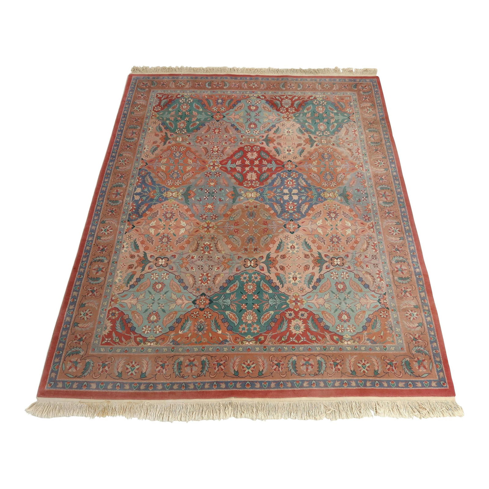 1970s Pande Cameron Oriental Wool Rug 8x11 Red: 1970s Pande Cameron Oriental Wool Rug 8x11 Red This exquisite 1970s Pande Cameron Oriental rug is a stunning addition to any room, measuring approximately 8x11 feet. Crafted from 100% high-quality woo