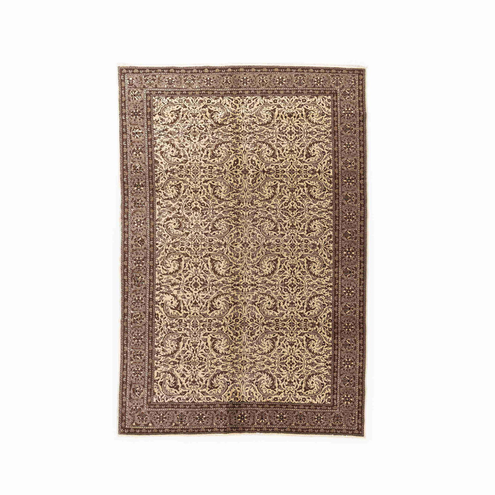 Authentic Handmade Kayseri Wool Carpet 76.8 x 114.6 Inches: Authentic Handmade Kayseri Wool Carpet 76.8 x 114.6 Inches Experience the beauty of traditional craftsmanship with this authentic handmade Kayseri carpet. The carpet is meticulously crafted from high-