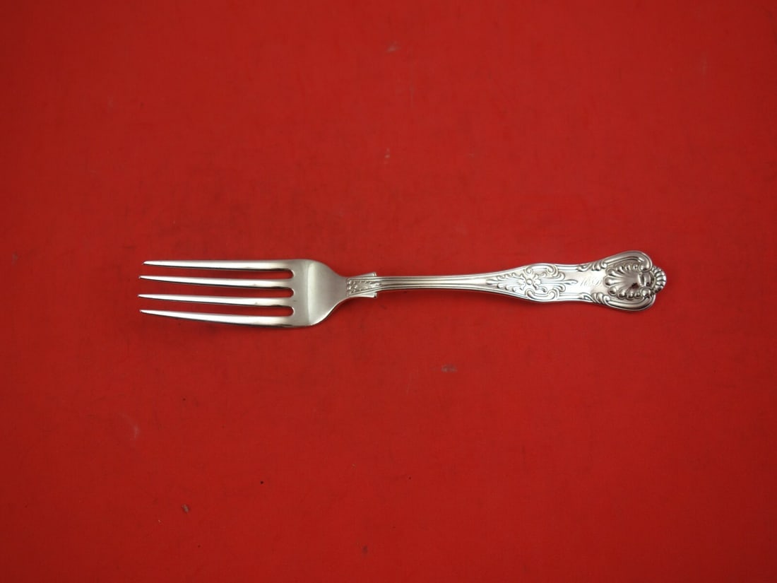 Gorham Kings III Sterling Silver Fork 7 Inch Monogrammed Flatware: Gorham Kings III Sterling Silver Fork 7 Inch Monogrammed Flatware This is a Kings III by Gorham sterling silver regular fork, measuring 7 inches in length. The fork features a classic design in the Ki