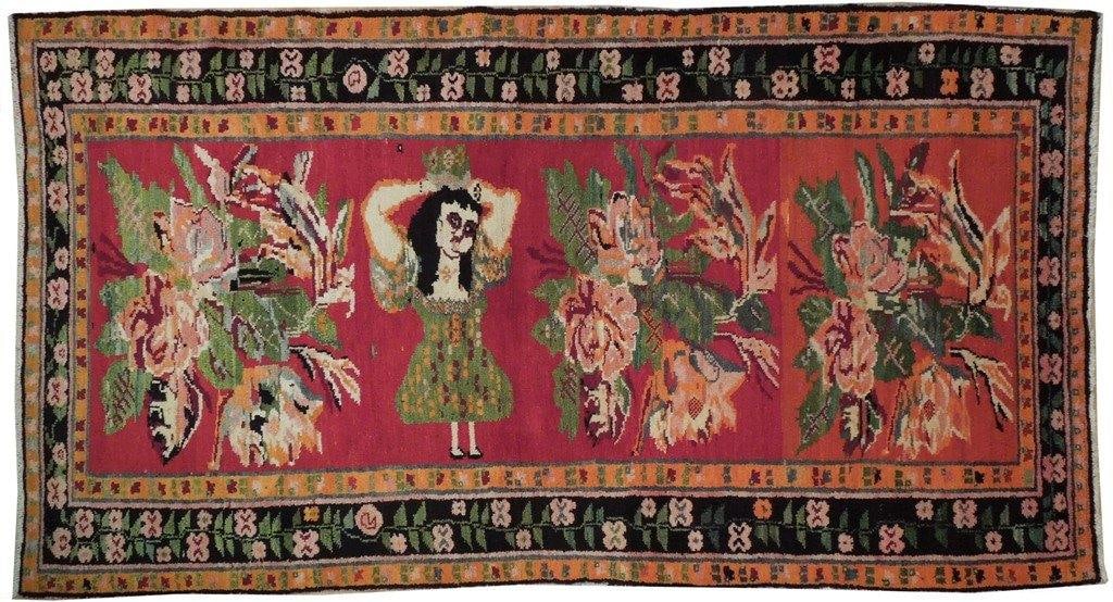 Hot Pink Antique Caucasian Kazak Rug 4'7 x 8'8 Handmade Wool: Hot Pink Antique Caucasian Kazak Rug 4'7 x 8'8 Handmade Wool Free continental US Shipping Elevate your home decor with this stunning Hot Pink Antique Caucasian Kazak Rug. Measuring 4' 7" x 8' 8" (55 i