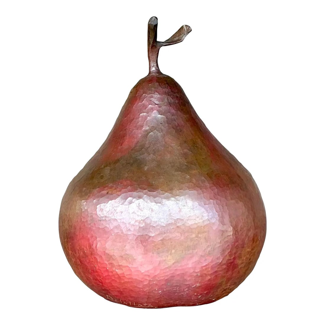 Vintage Hand Hammered Copper Pear Decorative Sculpture: Vintage Hand Hammered Copper Pear Decorative Sculpture Enhance your home decor with this stunning vintage hand-hammered copper pear. This impressive piece combines artisanal craftsmanship with sculptu