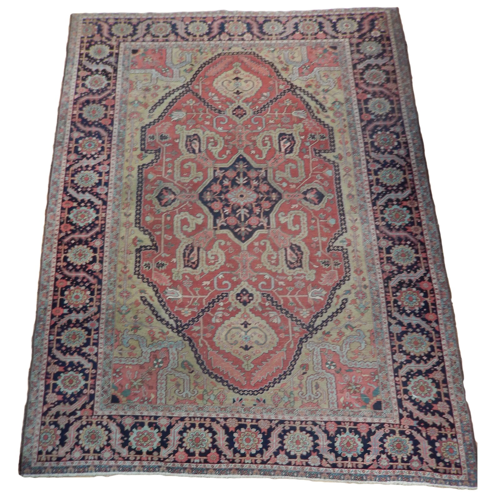 Dull Red Persian Heriz Serapi Rug 9.5 x 12.4 ft Premium Quality: Dull Red Persian Heriz Serapi Rug 9.5 x 12.4 ft Premium Quality Free continental US Shipping This stunning 9.5 x 12.4 Dull Red Persian Heriz Serapi Rug showcases intricate patterns and rich colors, ma