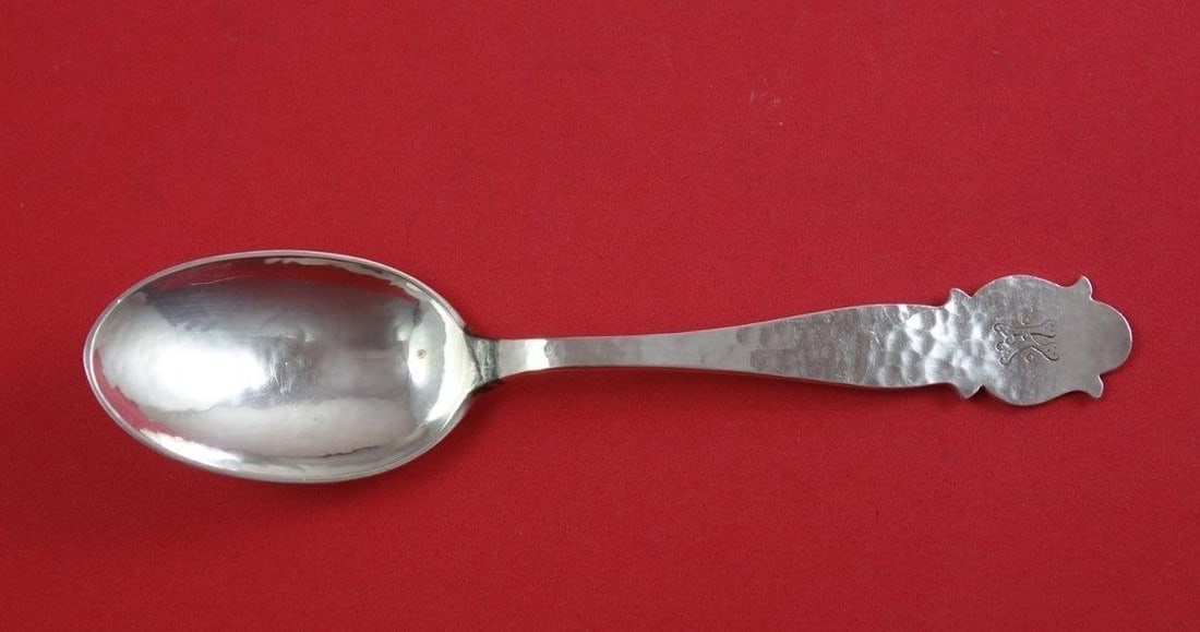 Shreve Sterling Silver 7" Soup Spoon Fourteenth Century Monogrammed K: Shreve Sterling Silver 7" Soup Spoon Fourteenth Century Monogrammed K This exquisite 7" place soup spoon features the elegant Fourteenth Century pattern by Shreve & Co. Crafted from high-quality sterl