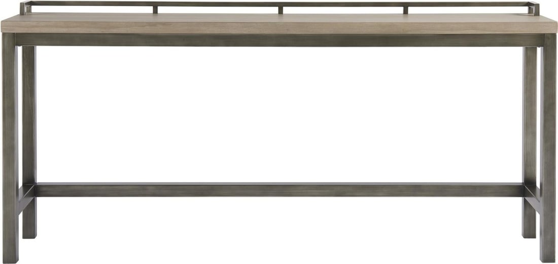 Rustic Mitchell Console Table with Graystone Finish and 3 Stools - 2