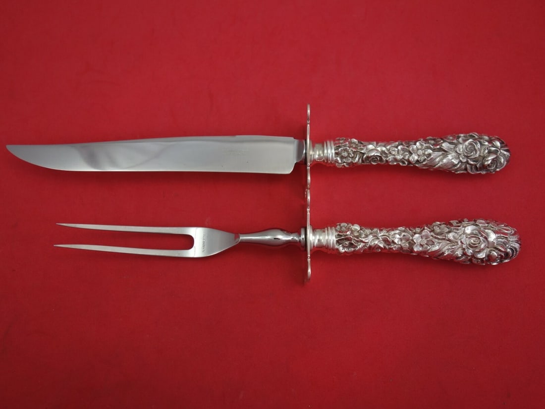 Stieff Princess Sterling Silver 2-Piece Steak Carving Set: Stieff Princess Sterling Silver 2-Piece Steak Carving Set This exquisite Princess by Stieff Sterling Silver Steak Carving Set features a beautifully designed 2-piece ensemble that includes a carving k