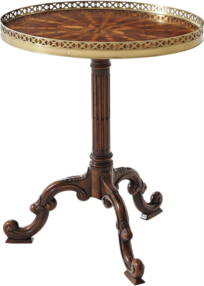 Theodore Alexander Mahogany Parquetry Oval Accent Table (1 of 4)