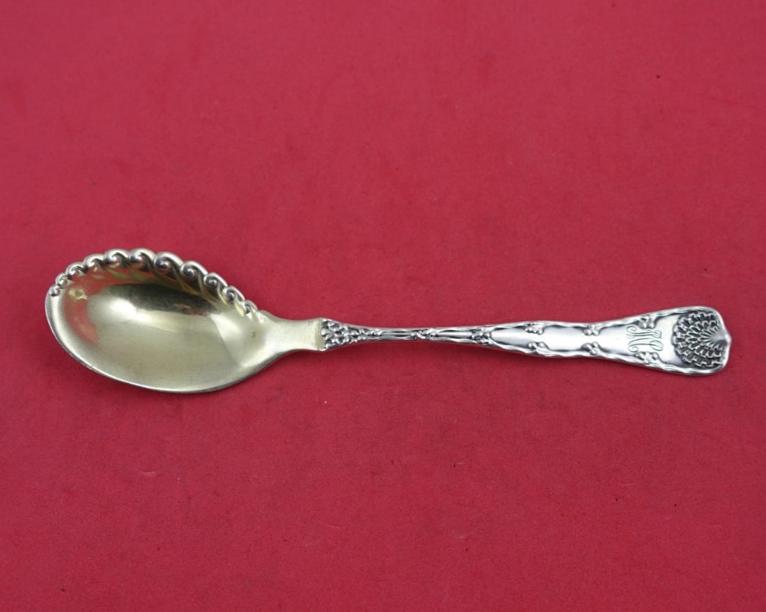 Tiffany & Co Wave Edge Sterling Silver Sorbet Spoon Gold Washed 5 1/8": Tiffany & Co Wave Edge Sterling Silver Sorbet Spoon Gold Washed 5 1/8" This exquisite Wave Edge sorbet spoon from Tiffany & Co. is crafted in sterling silver (.925) and features a stunning ruffled des