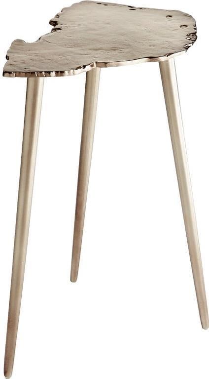 Cyan Needle Nickel Decorative Side Table 24H: Cyan Needle Nickel Decorative Side Table 24H Introducing a stylish side table, meticulously crafted in an antique decorative style. This piece features a stunning antique nickel finish that enhances i