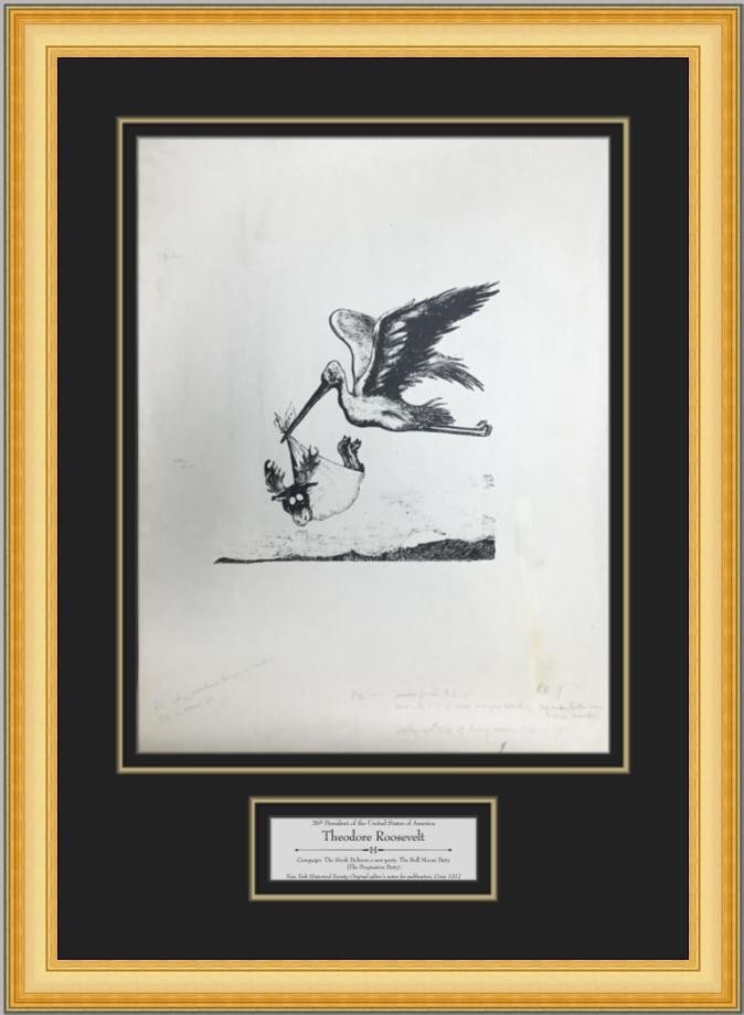 Theodore Roosevelt 1902 Publication Proofs Stork Delivery Custom Framed (1 of 7)