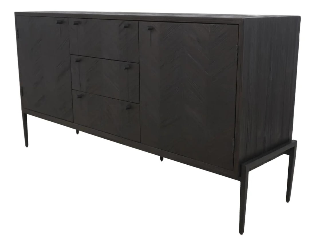 Revelation Uttermost Console Cabinet Distressed Wood Modern Design: Revelation Uttermost Console Cabinet Distressed Wood Modern Design This stunning console cabinet features a modern design that is perfect for use under a TV or in a dining room setting. Crafted from d