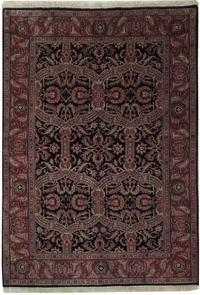 5' x 7' Black Wool Jaipur Handmade Rug - Timeless Elegance: 5' x 7' Black Wool Jaipur Handmade Rug - Timeless Elegance Free continental US Shipping Transform your living space with the exquisite 5 x 7 Black Quality Jaipur Rug, a stunning piece that beautifully
