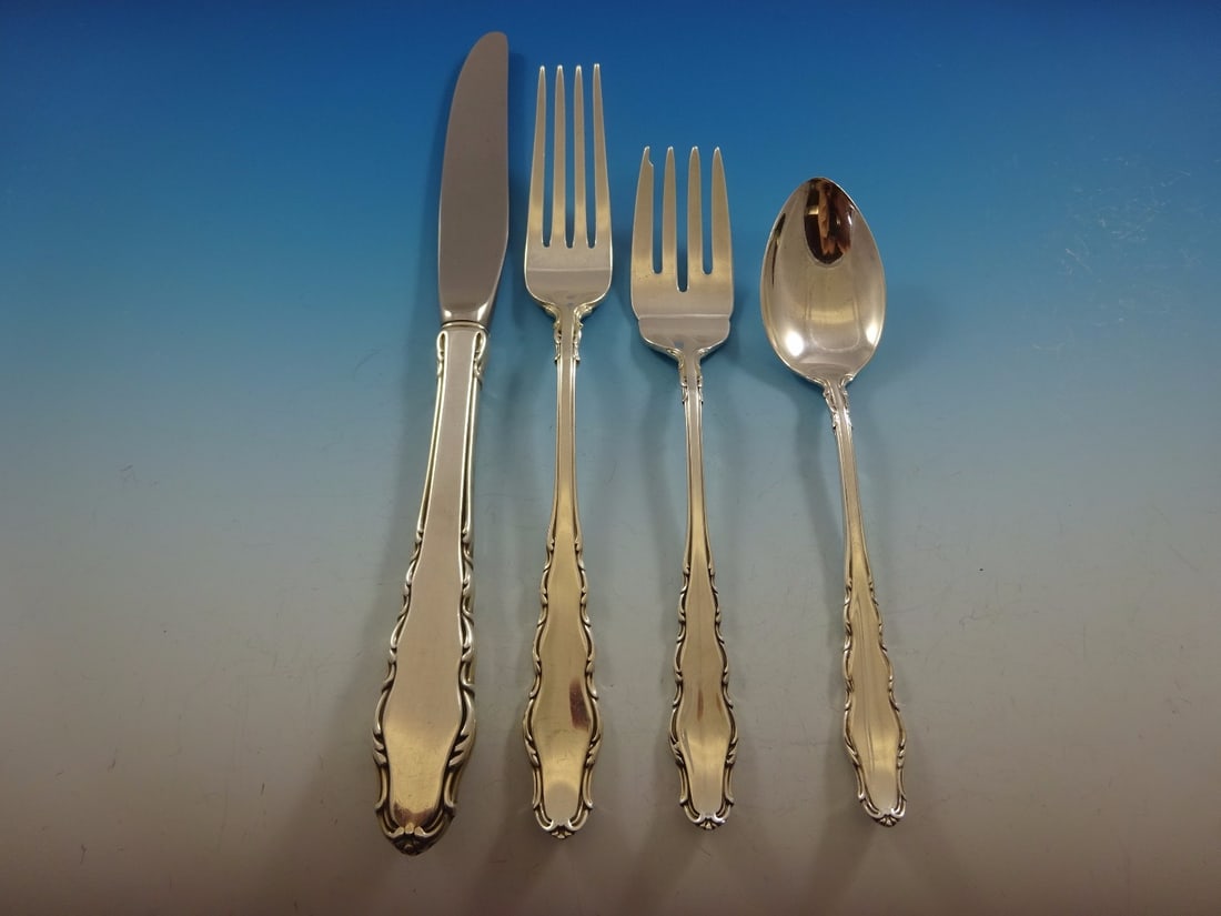 Reed & Barton English Provincial Sterling Silver Flatware Set 79 Pieces with Storage Chest: Reed & Barton English Provincial Sterling Silver Flatware Set 79 Pieces with Storage Chest Enhance your dining experience with this exquisite 79-piece Sterling Silver Flatware Service Set in the elega