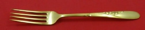 Easterling Rose Spray Vermeil Sterling Silver Fork 7 1/4": Easterling Rose Spray Vermeil Sterling Silver Fork 7 1/4" This exquisite 7 1/4" regular fork features the elegant Rose Spray Vermeil pattern by Easterling, expertly crafted from sterling silver with a