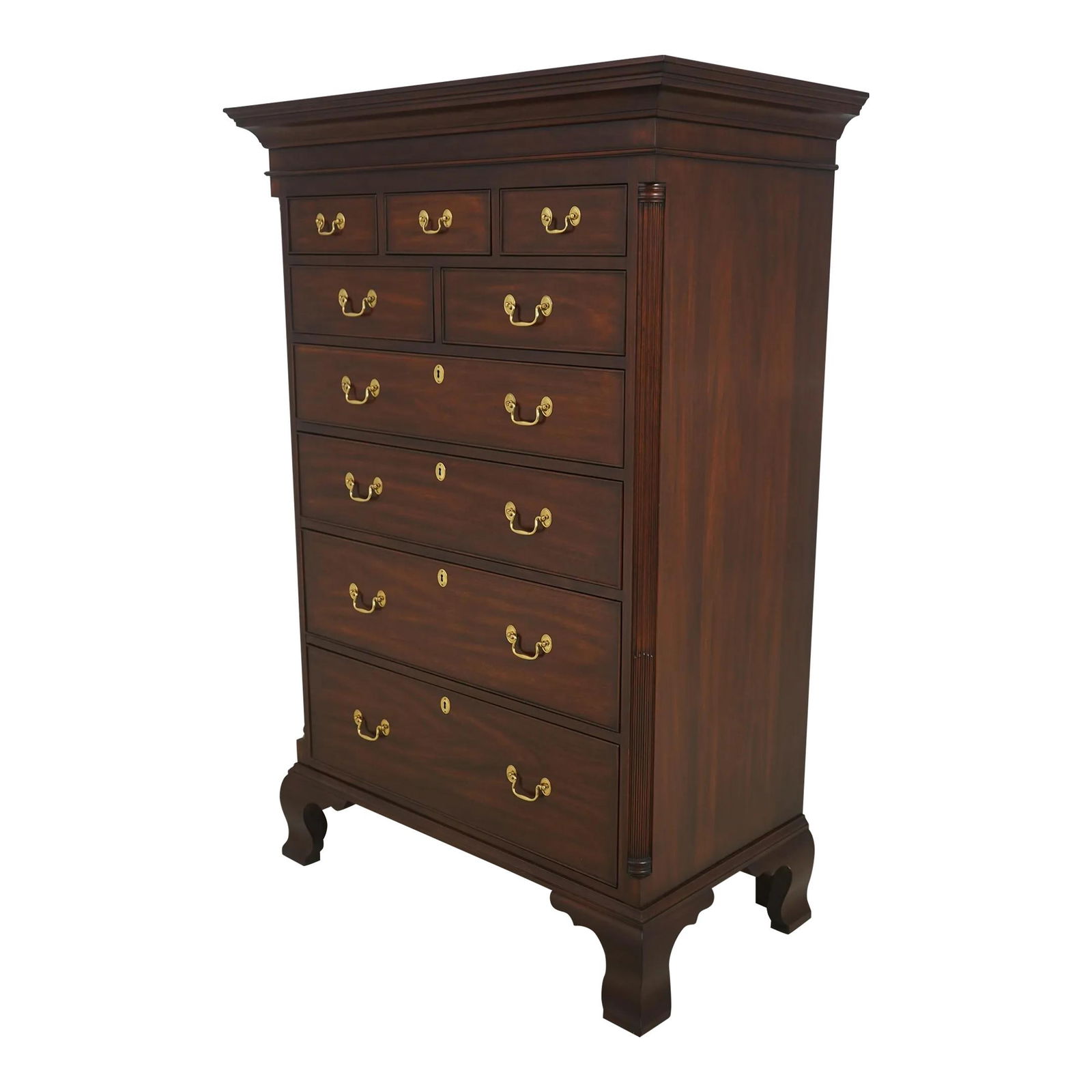 Henkel Harris Chippendale Model 175 Dovetailed Chest: Henkel Harris Chippendale Model 175 Dovetailed Chest This Henkel Harris Chippendale Model 175 New Market Chest, crafted around 1986, showcases exquisite dovetailed drawer construction and high-quality