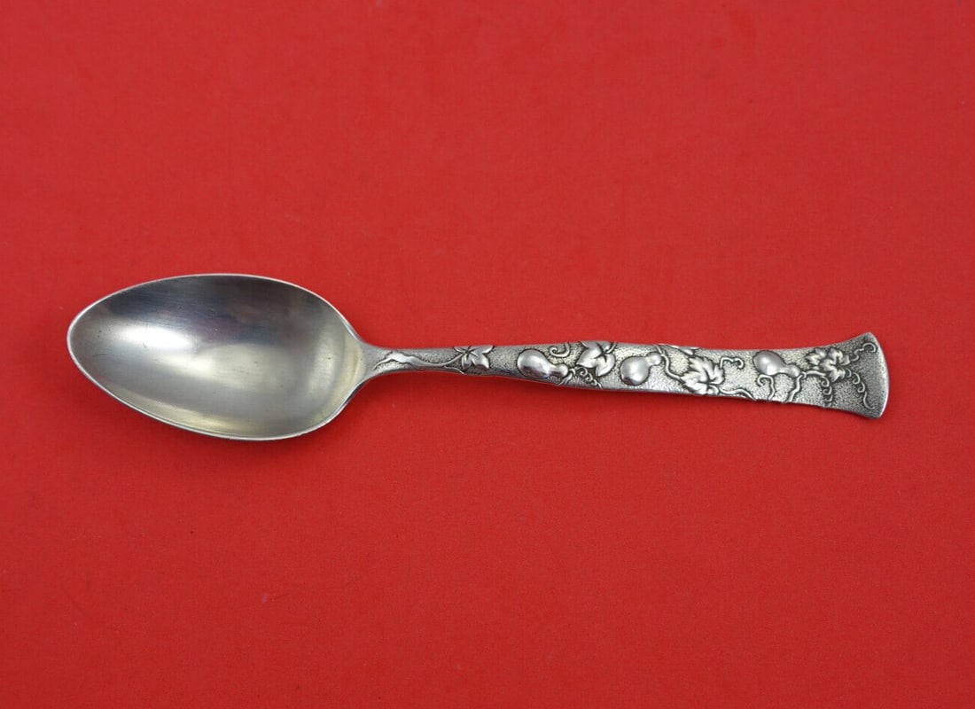 Tiffany & Co. Vine Sterling Silver Teaspoon 6" Gourd Motif: Tiffany & Co. Vine Sterling Silver Teaspoon 6" Gourd Motif This exquisite sterling silver teaspoon from the prestigious Vine pattern by Tiffany & Co. showcases a gourd motif handle and measures 6 inch