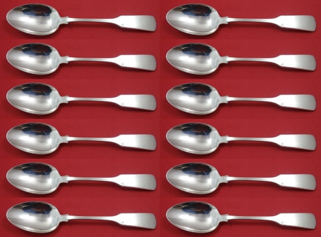 International Eighteen Ten 1810 Sterling Silver 12 Piece Soup Spoon Set: International Eighteen Ten 1810 Sterling Silver 12 Piece Soup Spoon Set Elevate your dining experience with this exquisite 12-piece set of place soup spoons from the Eighteen Ten 1810 pattern by Inter