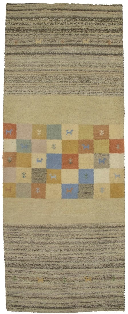 Handmade Multicolored Tribal Indo-Gabbeh Runner Rug 2'7 x 6'9: Handmade Multicolored Tribal Indo-Gabbeh Runner Rug 2'7 x 6'9 Enhance your home decor with this exquisite Handmade Tribal Indo-Gabbeh Oriental Runner Rug. This unique piece, measuring 2'7" x 6'9" (81"