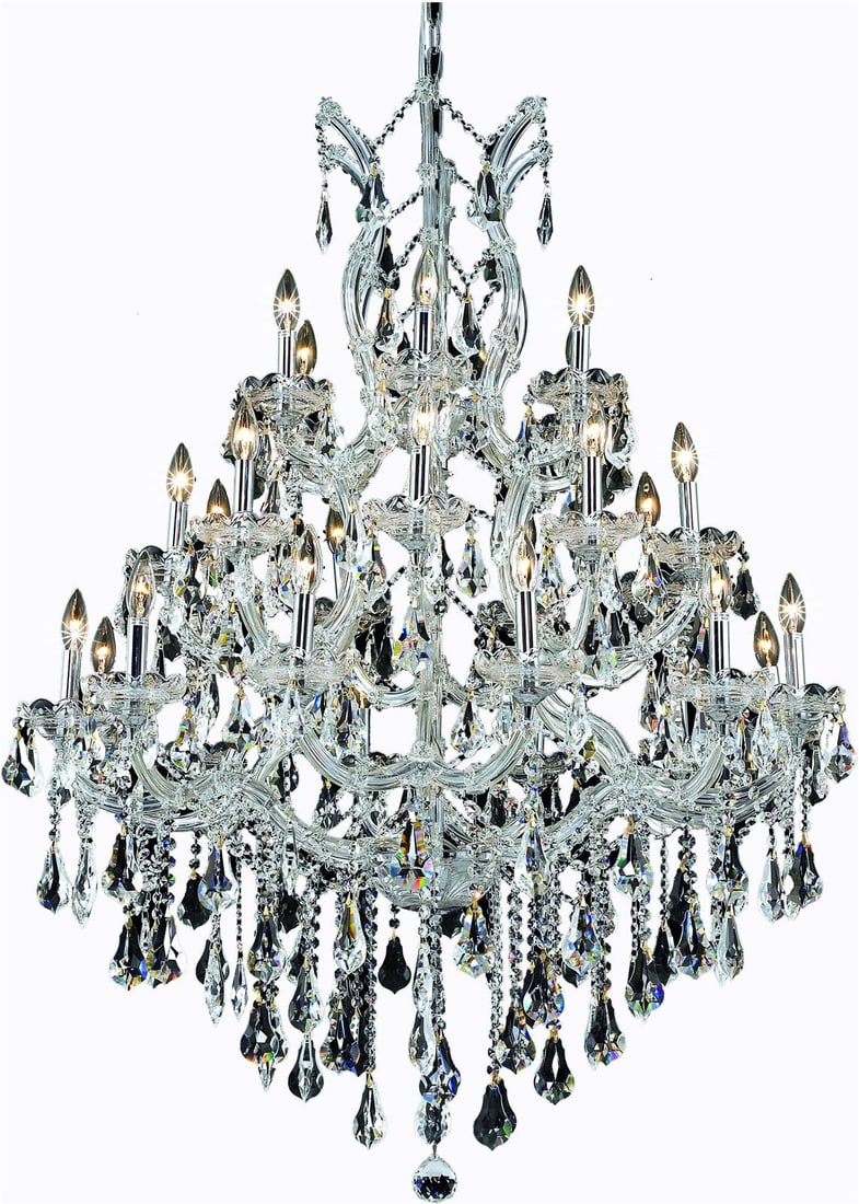 Elegant Lighting Maria Theresa Baroque Chrome Chandelier 28-Light Royal-Cut Crystal: Elegant Lighting Maria Theresa Baroque Chrome Chandelier 28-Light Royal-Cut Crystal Illuminate your space with the exquisite elegance of the Maria Theresa Chrome Chandelier. This stunning bowl chandel