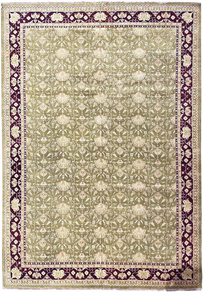 14.2 x 20 Handcrafted Reef Gold Jaipur Wool Area Rug: 14.2 x 20 Handcrafted Reef Gold Jaipur Wool Area Rug Free continental US Shipping Introducing a stunning 14.2' x 20' Olive Green Jaipur Area Rug, a perfect fusion of luxury and style. Handcrafted in J