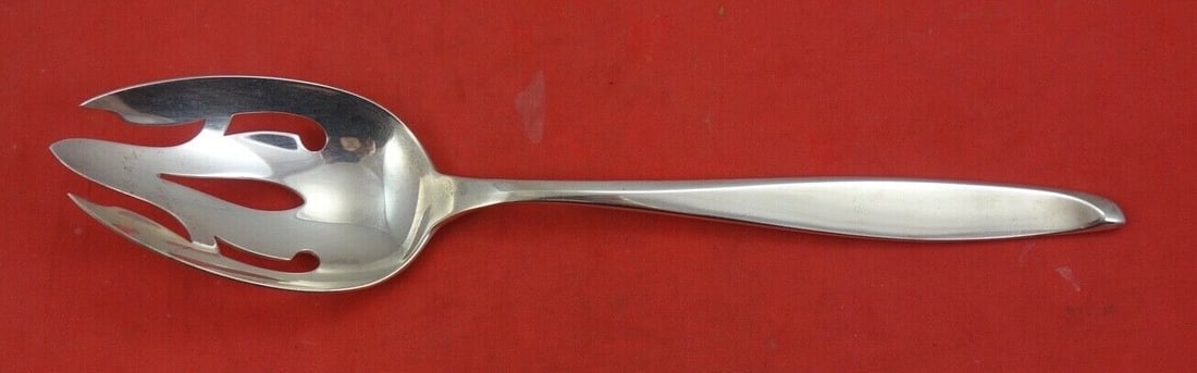 Gorham Aspen Sterling Silver Pierced Serving Spoon 8 3/8 inch: Gorham Aspen Sterling Silver Pierced Serving Spoon 8 3/8 inch Elevate your table setting with this exquisite Aspen by Gorham Sterling Silver Pierced Serving Spoon, measuring 8 3/8 inches. Crafted by t